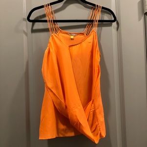 Anthropologie | Leifsdottir Orange Silk Drape Cami